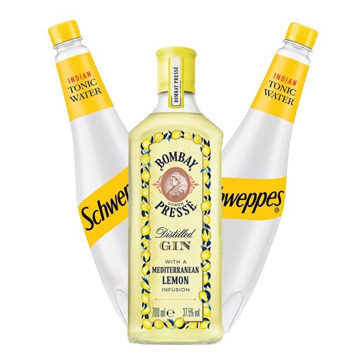 Bombay Citron Presse Lemon Gin 70cl with Tonic Mixer